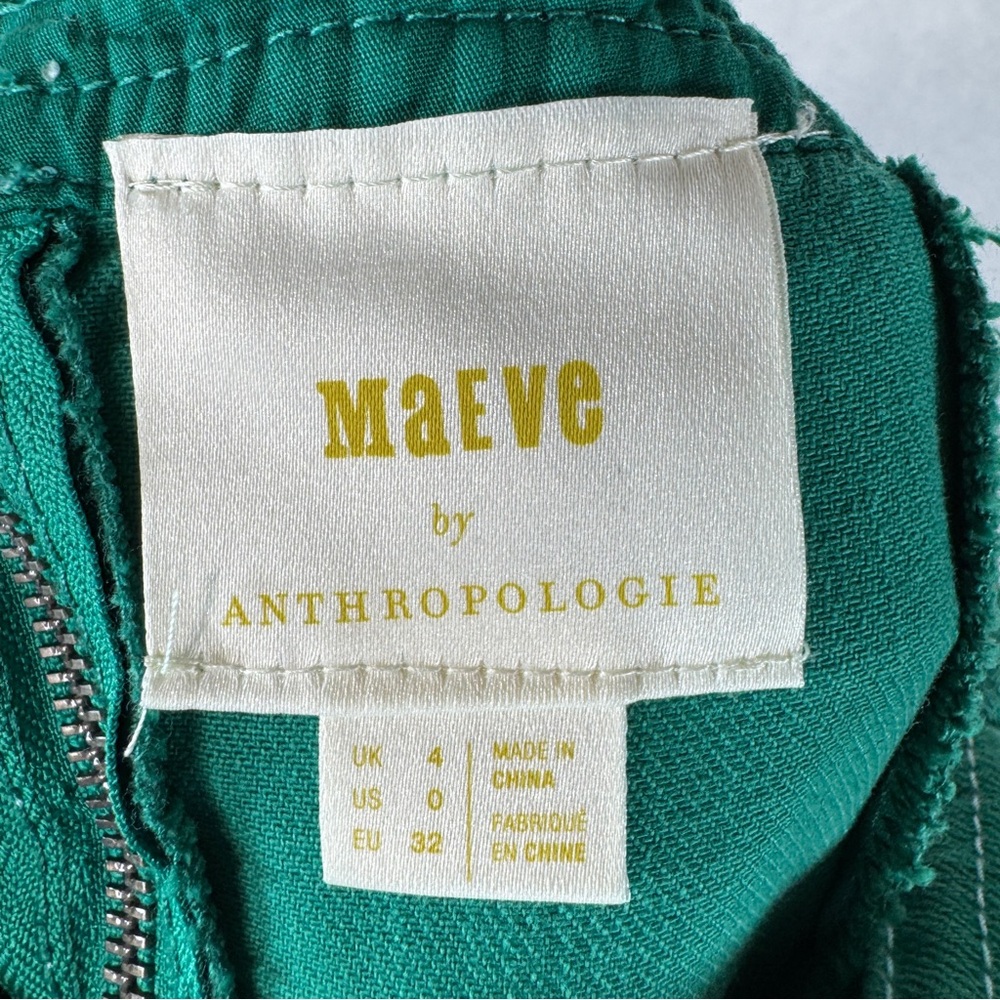 ANTHROPOLOGIE / MAEVE Elizabeth Button-Front Dress - Green - Sz 0 - Picture 10 of 12
